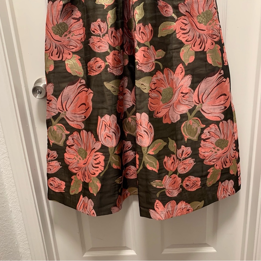 NWT KAY UNGER Anna Floral Print Sleeveless Crew Neck Pleated Tea Midi Dress - Picture 7 of 12